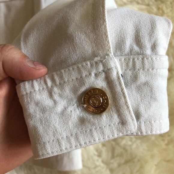 St. John Sport White Nautical Gold Button Jacket S - Picture 2 of 6